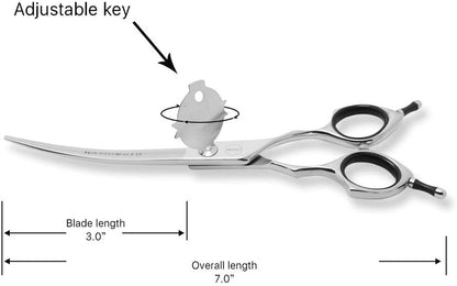 Dog Scissors for Grooming, Curved Dog Grooming Scissors with Safety round Tips, 6.5 Inch, Curved Blade, Light Weight, No Stabbing with Blunt Tip.
