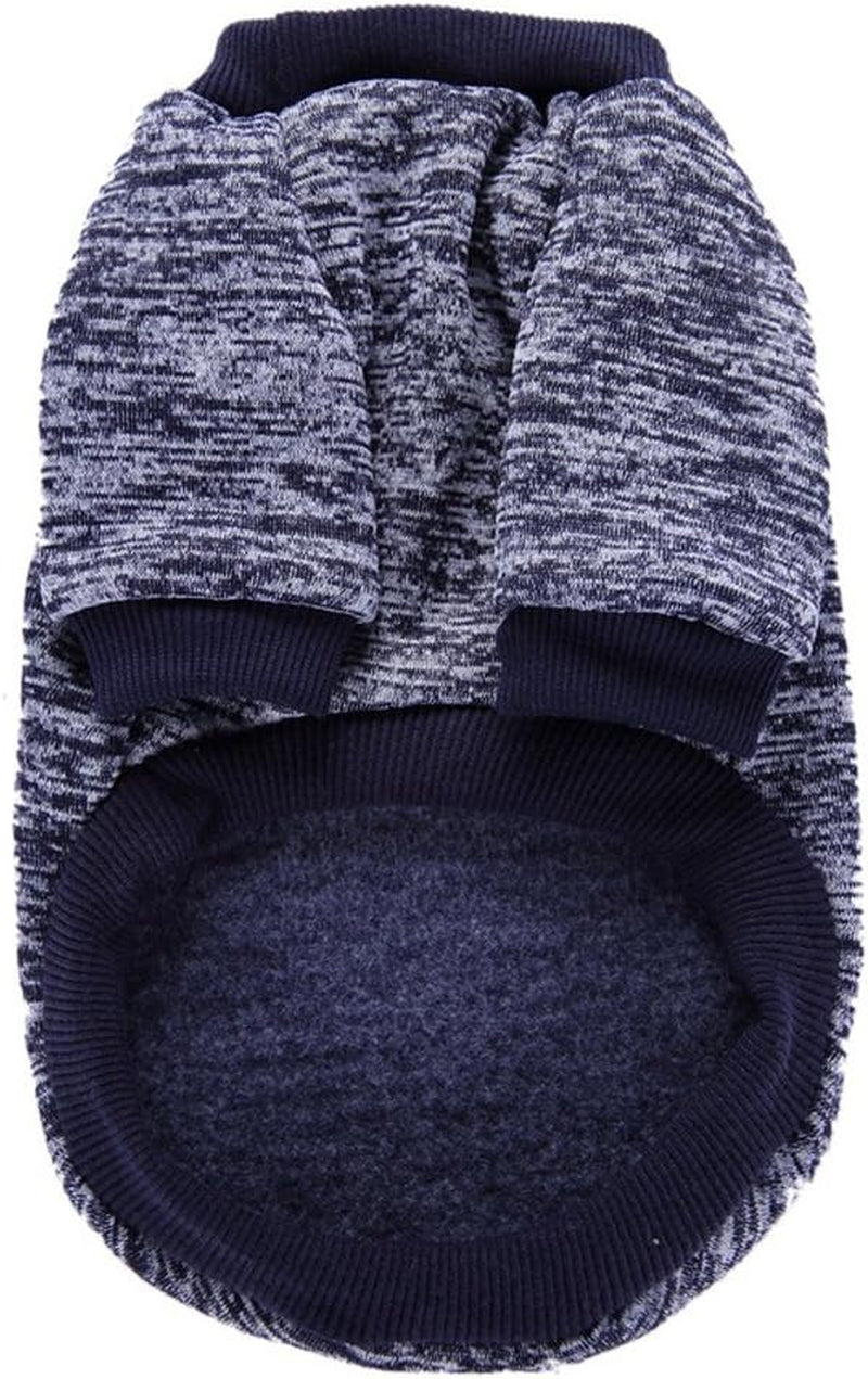 Classic Knitwear Sweater for Small Dogs - Warm Winter Coat in Navy Blue (Size S)