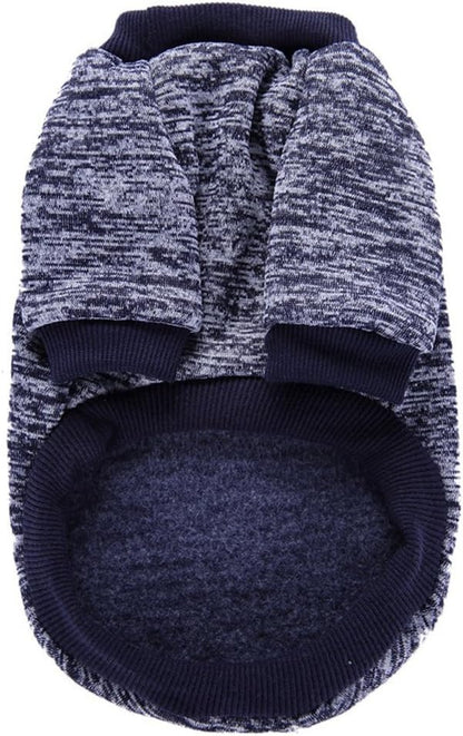 Classic Knitwear Sweater for Small Dogs - Warm Winter Coat in Navy Blue (Size S)