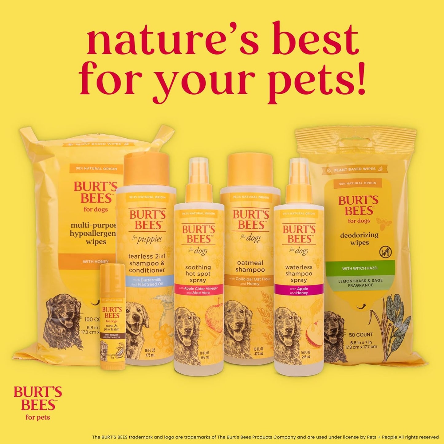 Honey Multipurpose Dog Grooming Wipes, Gentle Hypoallergenic Spot Cleaning Sheets, Ph Balanced Natural Origin Formula for Paws, Face and Butt, 50 Count