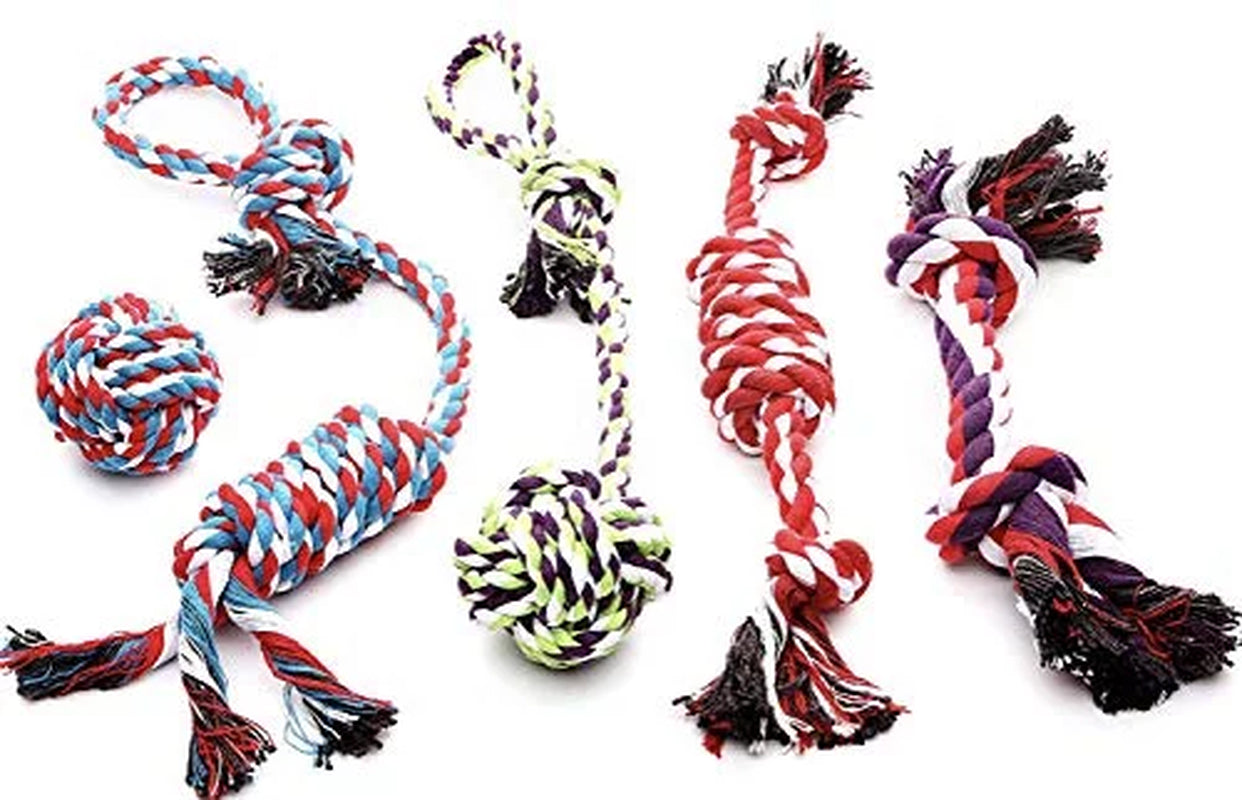 Pacific Pups 5-Pack Rope Dog Toys - Perfect for Small & Medium Dogs - Durable, Fun, and Safe!