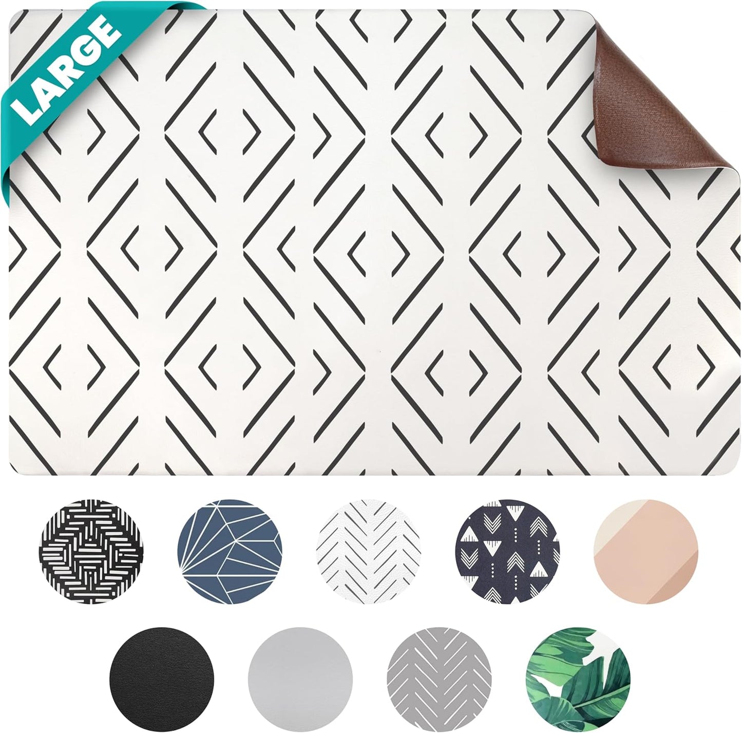 Premium Large Dog and Cat Feeding Mat - Waterproof, Non-Slip Design for Food and Water Bowls - Easy to Clean Pet Mat