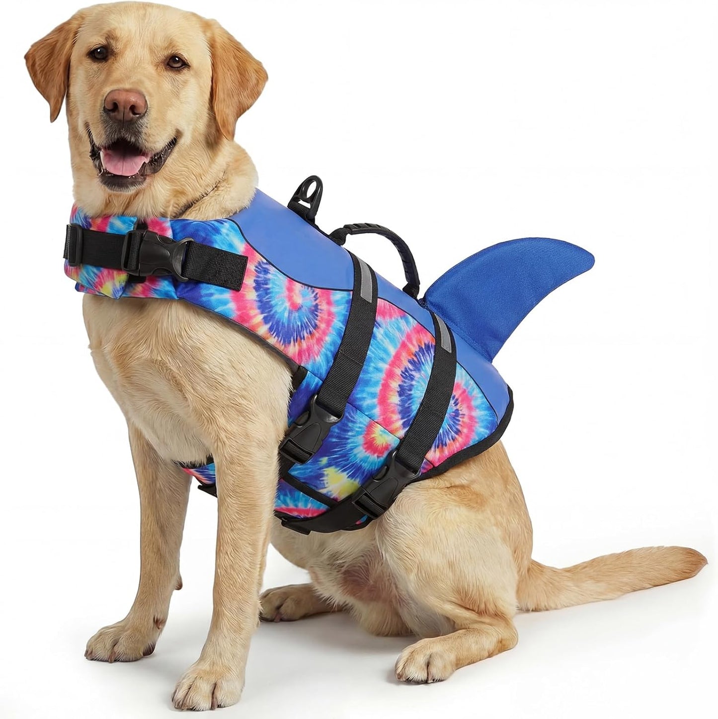 Ultimate Dog Life Jacket - Premium Safety Vest for Swimming and Boating, Stylish Shark Design for All Breeds (Blue Bandhnu, XL)