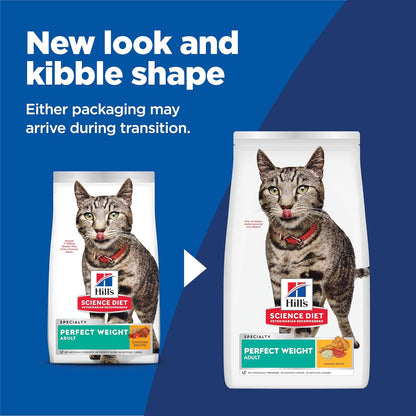 Perfect Weight, Adult 1-6, Weight Management Support, Dry Cat Food, Chicken Recipe, 3 Lb Bag