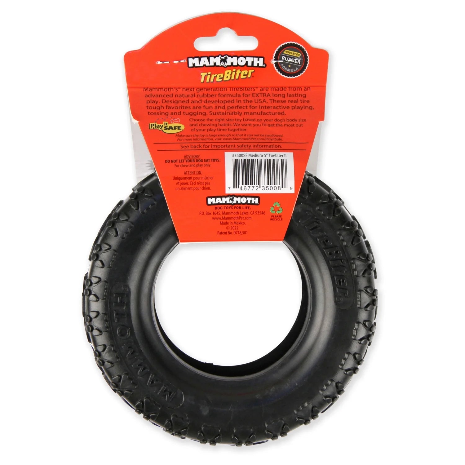 Ultimate TireBiter Advanced 5" Rubber Dog Toy for Medium Dogs - Tough, Durable & Fun!