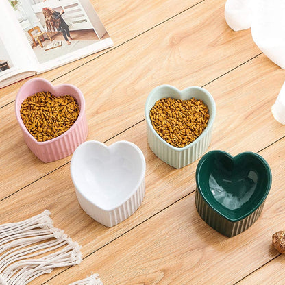 Elevated White Ceramic Cat Bowls: Stress-Free Feeding with Backflow Prevention, Whisker-Friendly Design, and Safe for Your Feline Friends