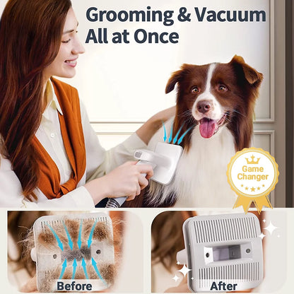 Ultimate 7-in-1 Dog Grooming Kit with Low Noise Vacuum - Effortless Pet Hair Removal & Professional Grooming Tools for Dogs and Cats