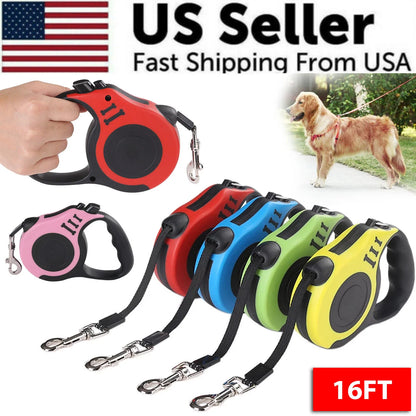 16.5FT Automatic Retractable Dog Leash - Ultimate Walking Lead for Your Pet - Free Shipping in the US!
