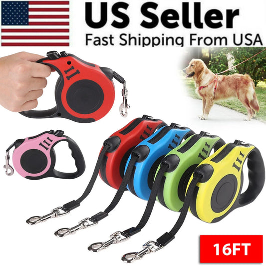 16.5FT Automatic Retractable Dog Leash - Ultimate Walking Lead for Your Pet - Free Shipping in the US!