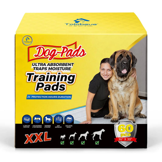 Dog Training Pads, XXL, 30 in X 36 In, 60 Count Disposable Dog Puppy Pee Pads