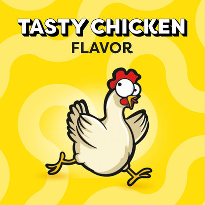 Indulge Your Cat with Jumbo Stuffed Chicken Flavor Treats - Crunchy Outside, Soft Inside, 2.5 oz Pouch (Pack of 12)