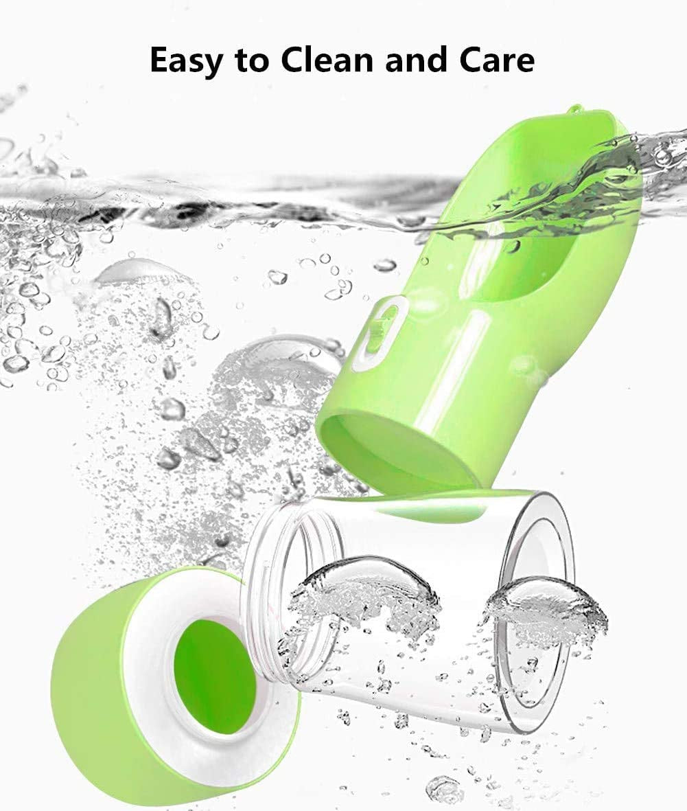 Ultimate Portable Dog Water Bottle with Leak-Proof Dispenser and Integrated Food Container - Perfect for Outdoor Adventures with Your Furry Friend - Green