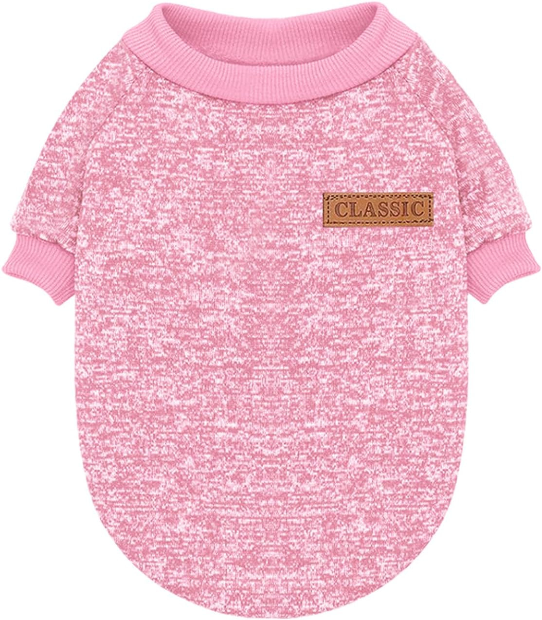 Classic Knitwear Sweater for Dogs - Soft Fleece Coat, Thick and Warm Winter Apparel for Small Dogs and Cats (XXS, Pink)