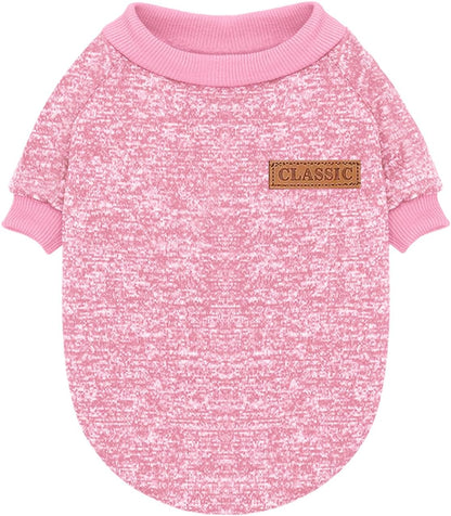 Classic Knitwear Sweater for Dogs - Soft Fleece Coat, Thick and Warm Winter Apparel for Small Dogs and Cats (XXS, Pink)
