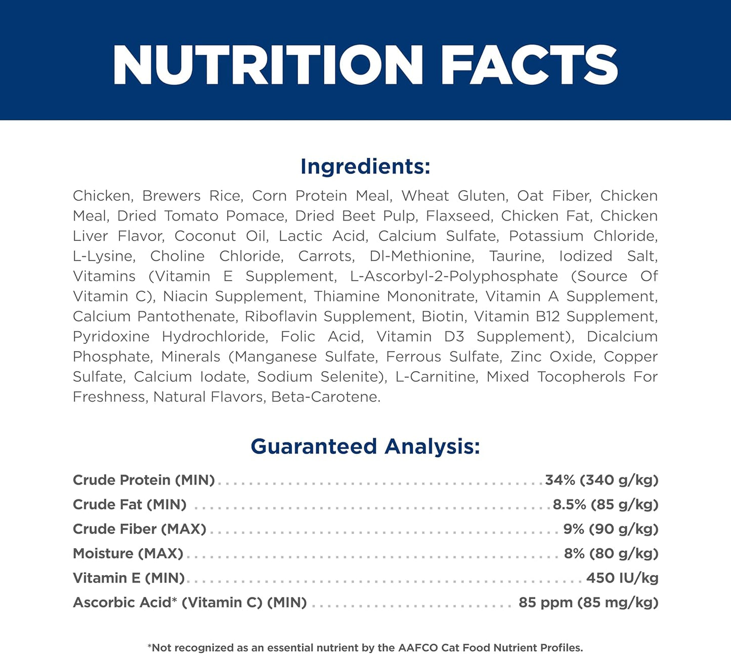 Perfect Weight, Adult 1-6, Weight Management Support, Dry Cat Food, Chicken Recipe, 3 Lb Bag