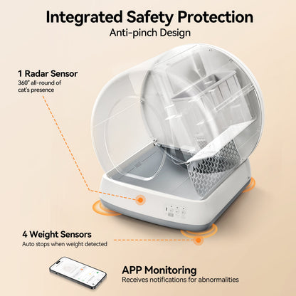 Revolutionary Self-Cleaning Cat Litter Box with APP Control, Safety Sensors, and Odor Isolation for Ultimate Pet Care