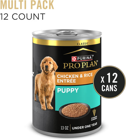 Wet Puppy Food Pate, Wet Food Classic Chicken and Rice Entrée - (Pack of 12) 13 Oz. Cans