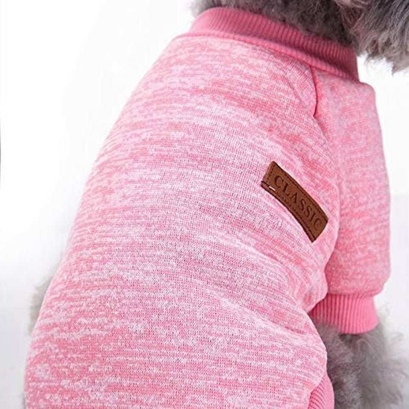 Classic Knitwear Sweater for Dogs - Soft Fleece Coat, Thick and Warm Winter Apparel for Small Dogs and Cats (XXS, Pink)