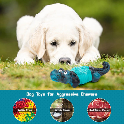 Indestructible Dog Toys for Aggressive Chewers - Durable Chewing Toys for Large Breeds in Blue