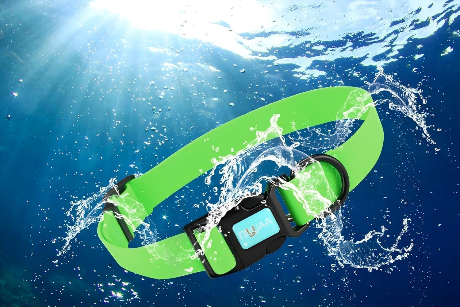 Waterproof Adjustable Dog Collars for Small, Medium, and Large Breeds - Easy to Clean (Green, Size S)