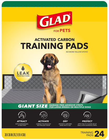 Giant Size Activated Charcoal Leak-Resistant Training Pads for Dogs, 30X36, 24 Count