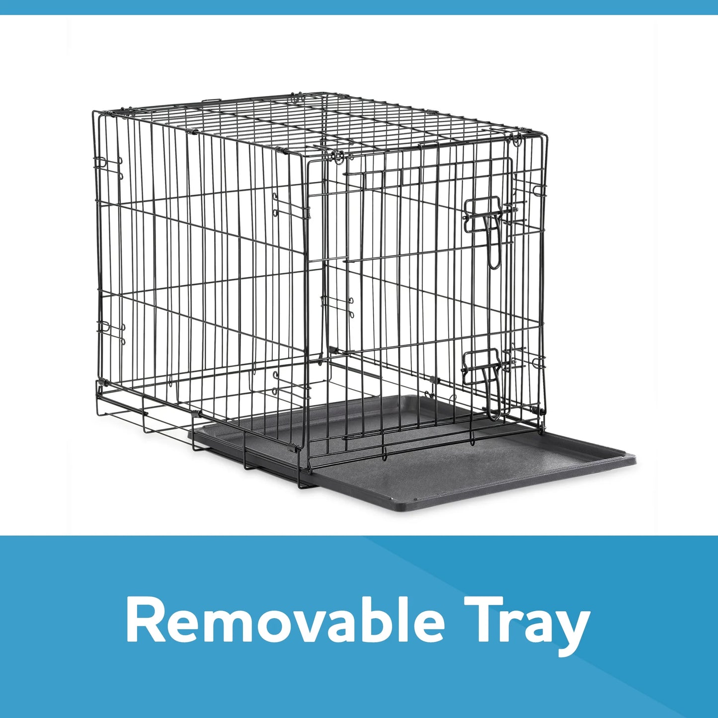 Premium Foldable 48" Dog Wire Crate with Divider & Leak-Proof Tray - Perfect for Training & Travel