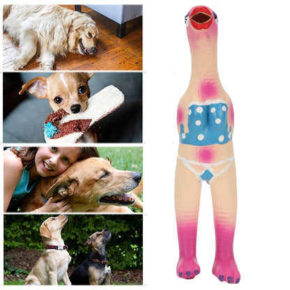 Exciting Squeaky Chicken Dog Toy - Durable, Bite-Resistant Fun for Dogs of All Sizes!