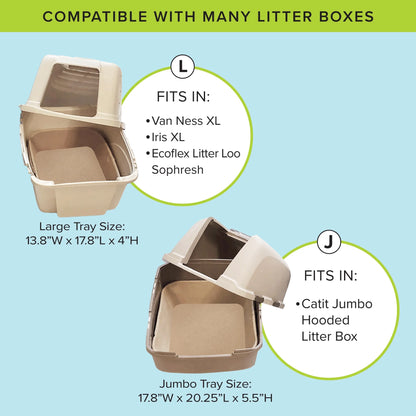 Eco-Friendly Large Cat Litter Box Sifter with Scoop - 6 Pack for Effortless Cleanup!