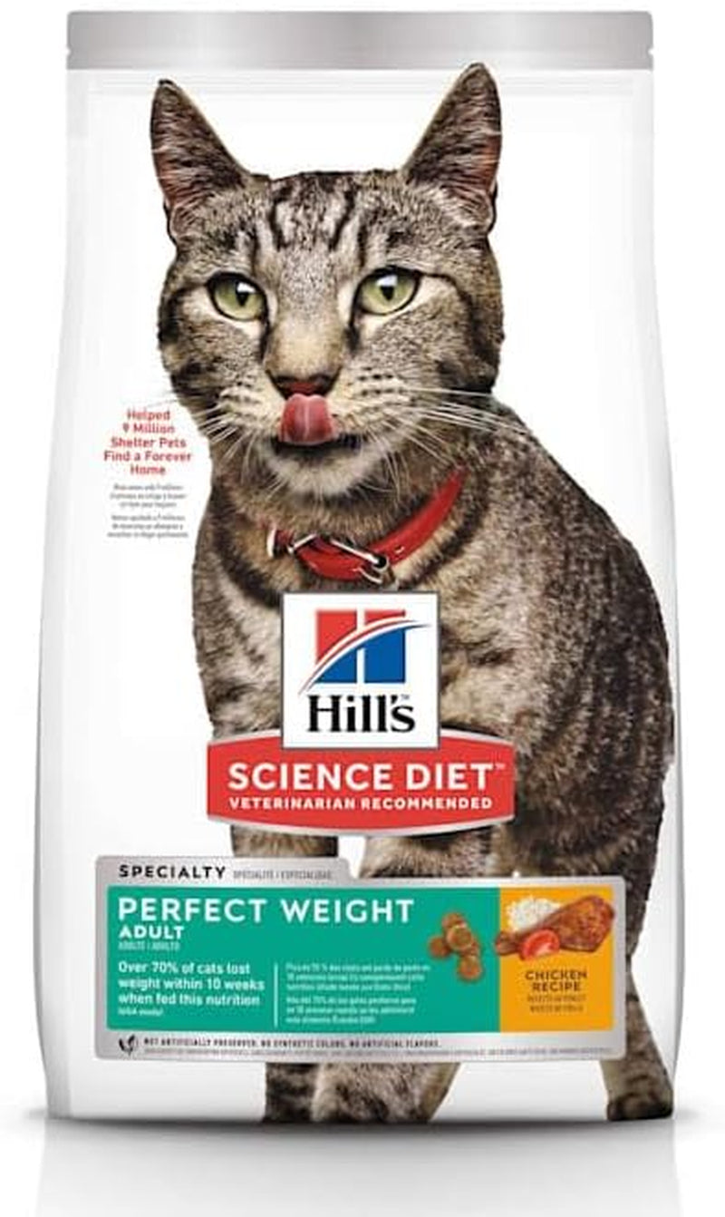 Perfect Weight, Adult 1-6, Weight Management Support, Dry Cat Food, Chicken Recipe, 3 Lb Bag