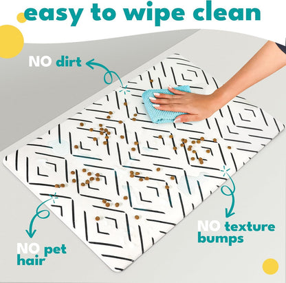 Premium Large Dog and Cat Feeding Mat - Waterproof, Non-Slip Design for Food and Water Bowls - Easy to Clean Pet Mat