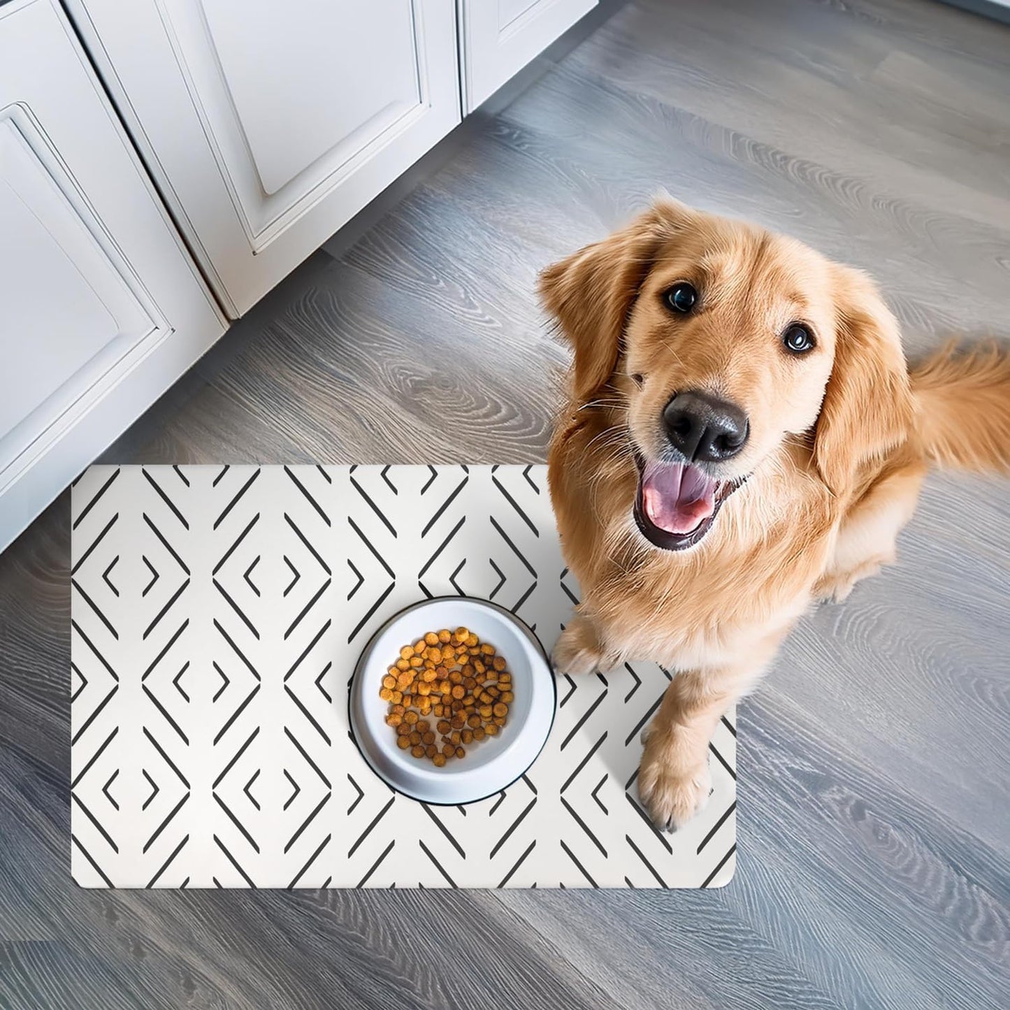Premium Large Dog and Cat Feeding Mat - Waterproof, Non-Slip Design for Food and Water Bowls - Easy to Clean Pet Mat