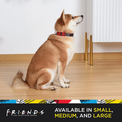 Friends Merchandise: Premium Dog Collar for Medium Dogs, Black with D-Ring