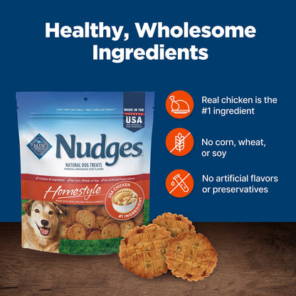 Nudges Homestyle Natural Dog Treats with Real Chicken - 16 Oz Bag of Deliciousness for Your Furry Friend!