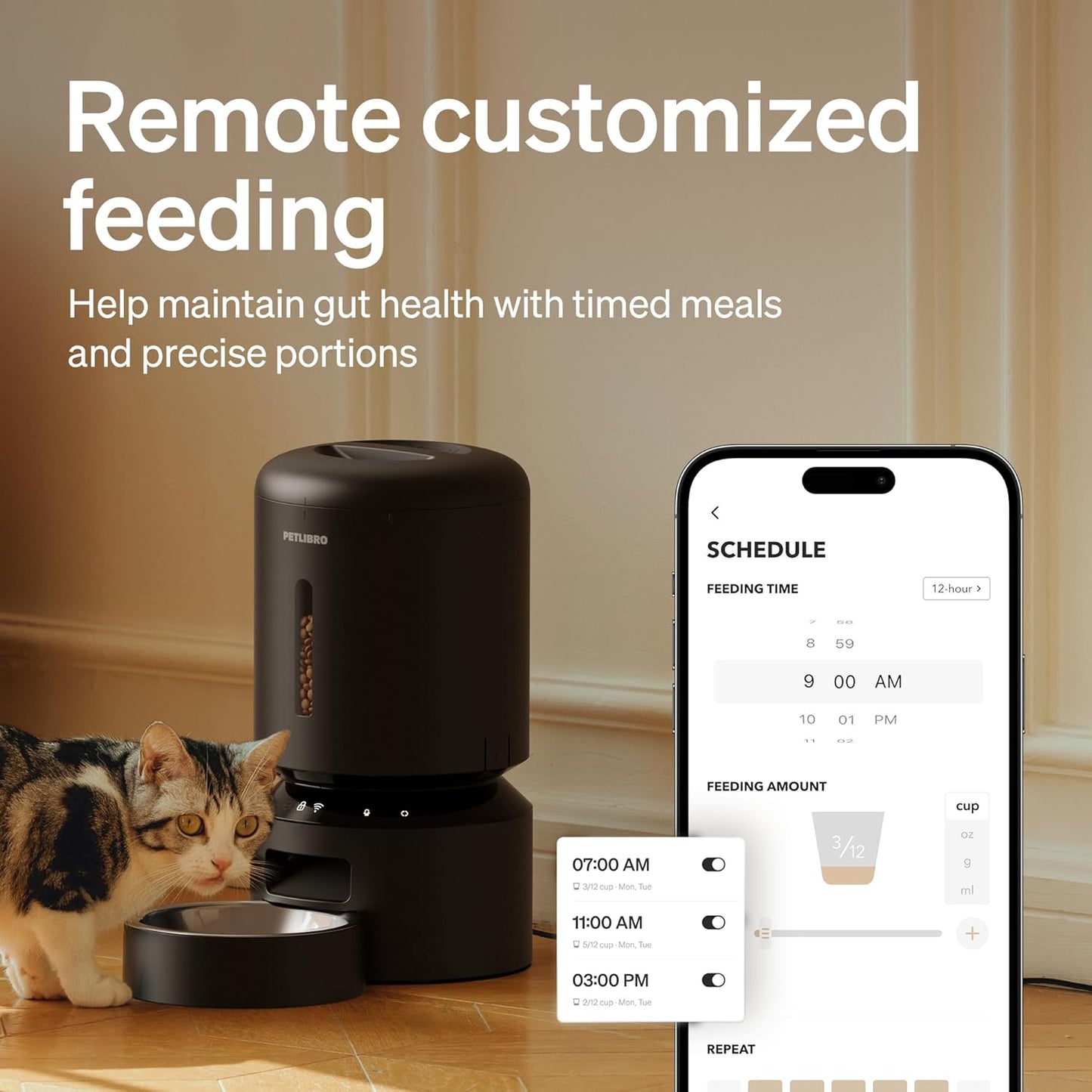Revolutionize Your Pet's Mealtime with the 5L WiFi Automatic Pet Feeder – Freshness Preservation & Low Food Sensor for Up to 10 Meals a Day in Sleek Granary Black