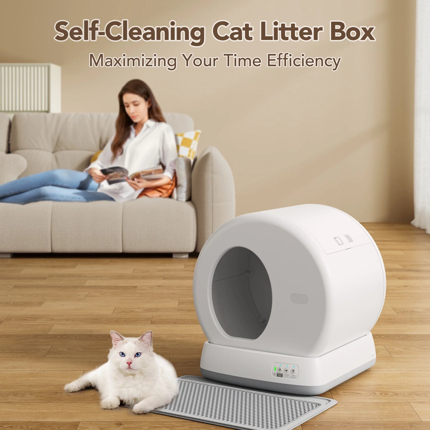 Revolutionary Self-Cleaning Cat Litter Box with APP Control, Safety Sensors, and Odor Isolation for Ultimate Pet Care