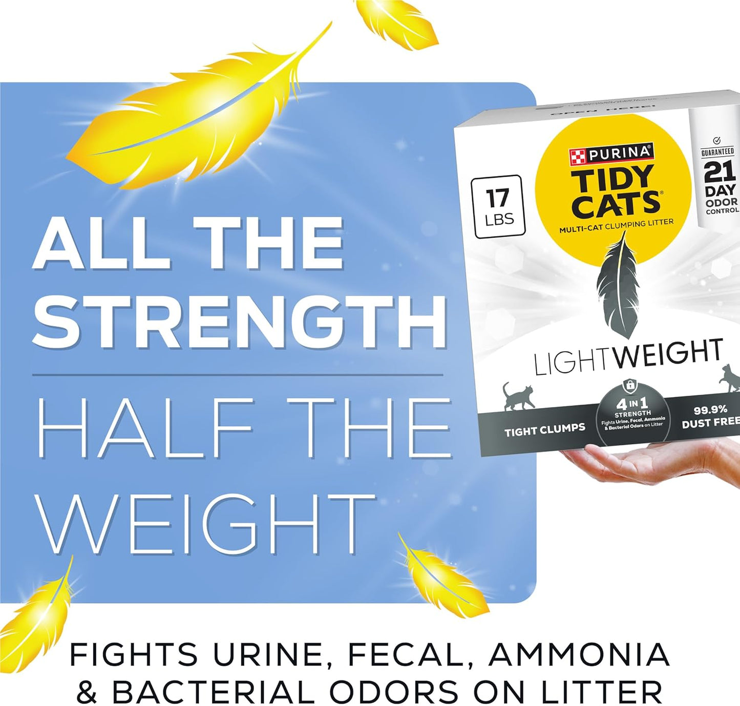 Purina 4-In-1 Lightweight Multi-Cat Clumping Cat Litter - 99.9% Dust Free with Superior Odor Control - 17 lb Box