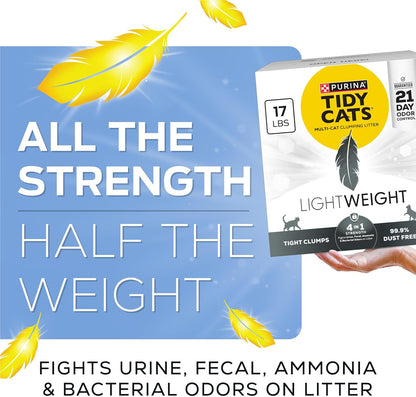 Purina 4-In-1 Lightweight Multi-Cat Clumping Cat Litter - 99.9% Dust Free with Superior Odor Control - 17 lb Box