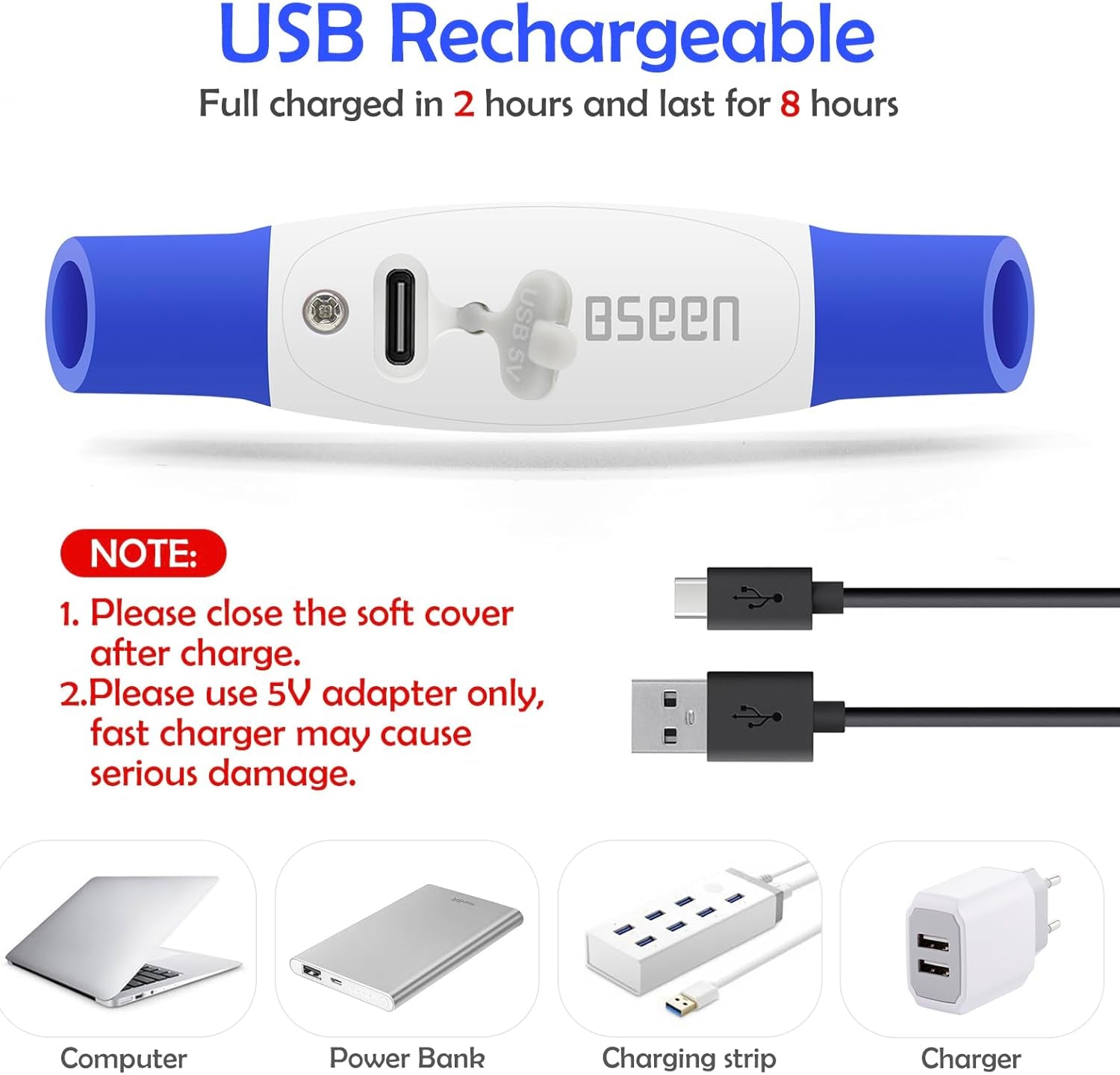 USB Rechargeable LED Dog Collar - Illuminated Safety Necklace for Small, Medium, and Large Dogs (Blue)