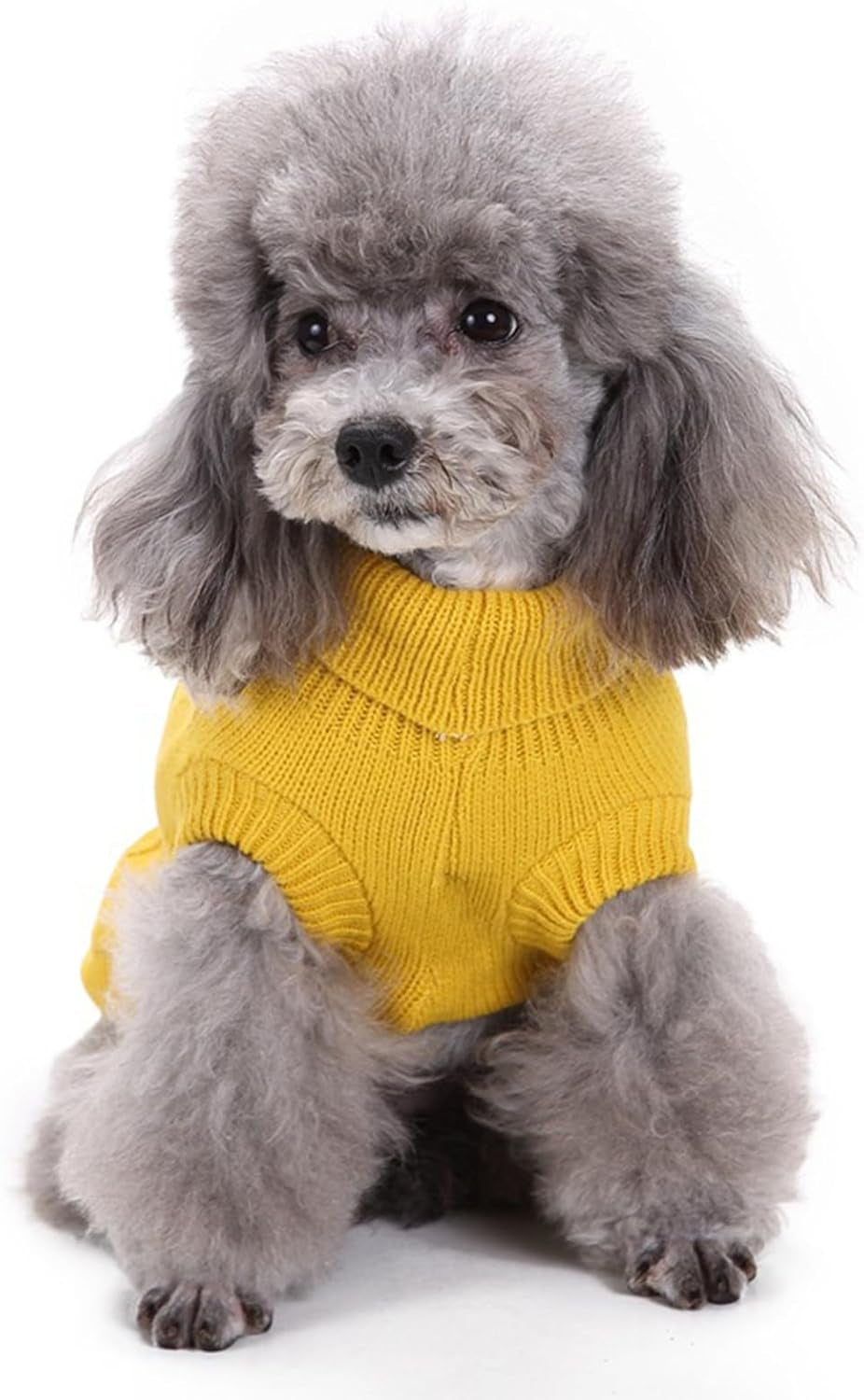 Knitted Winter Sweater for Small Dogs and Cats - X-Small, Yellow