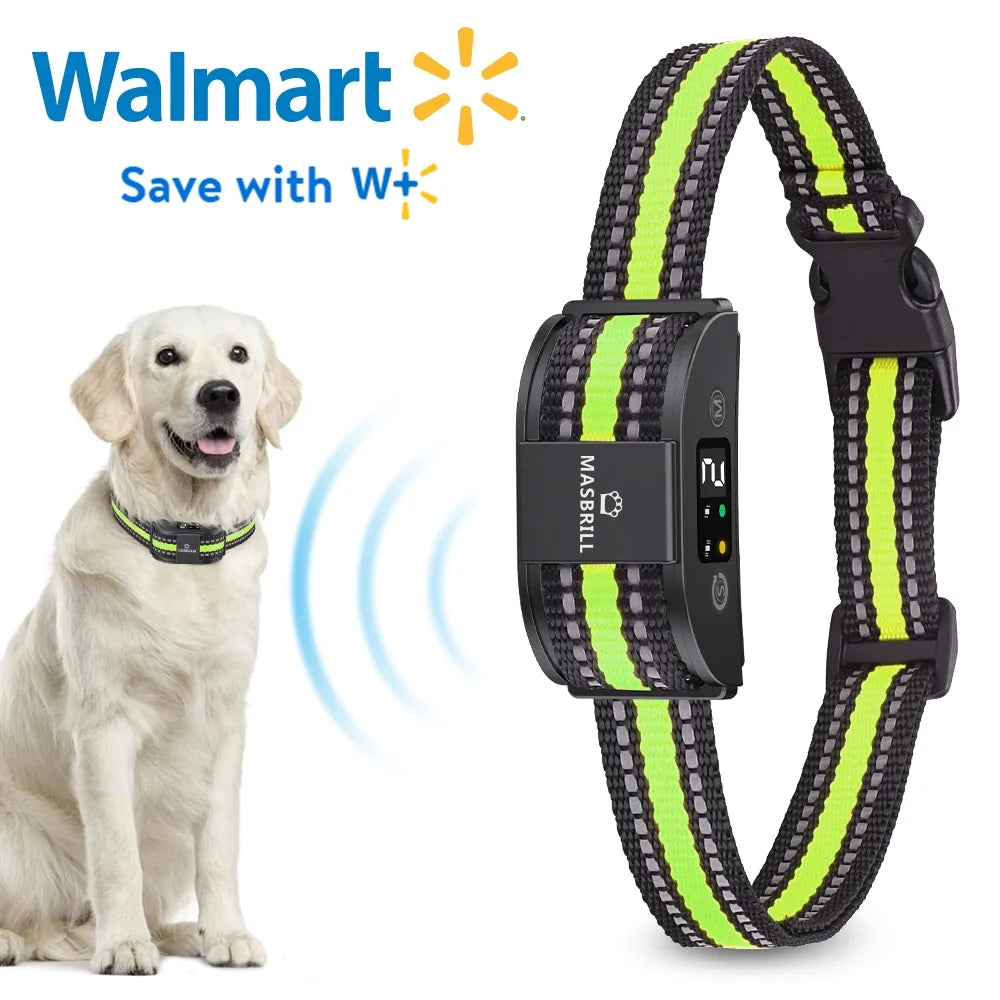 Dog Bark Collar Waterproof No Shock Collar Rechargeable anti Bark Collar, No Bark Collar for Medium Large Dogs,