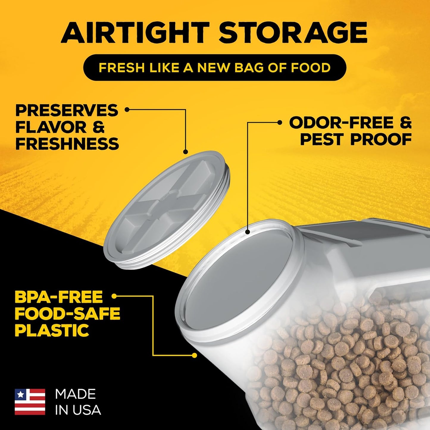 Vittles Vault Stackable Dog Food Storage Container with Sealing Lid, up to 40 Lbs Dry Pet Food Storage Container, Usa-Made - [20.5"L X 12"W X 16.75"H]