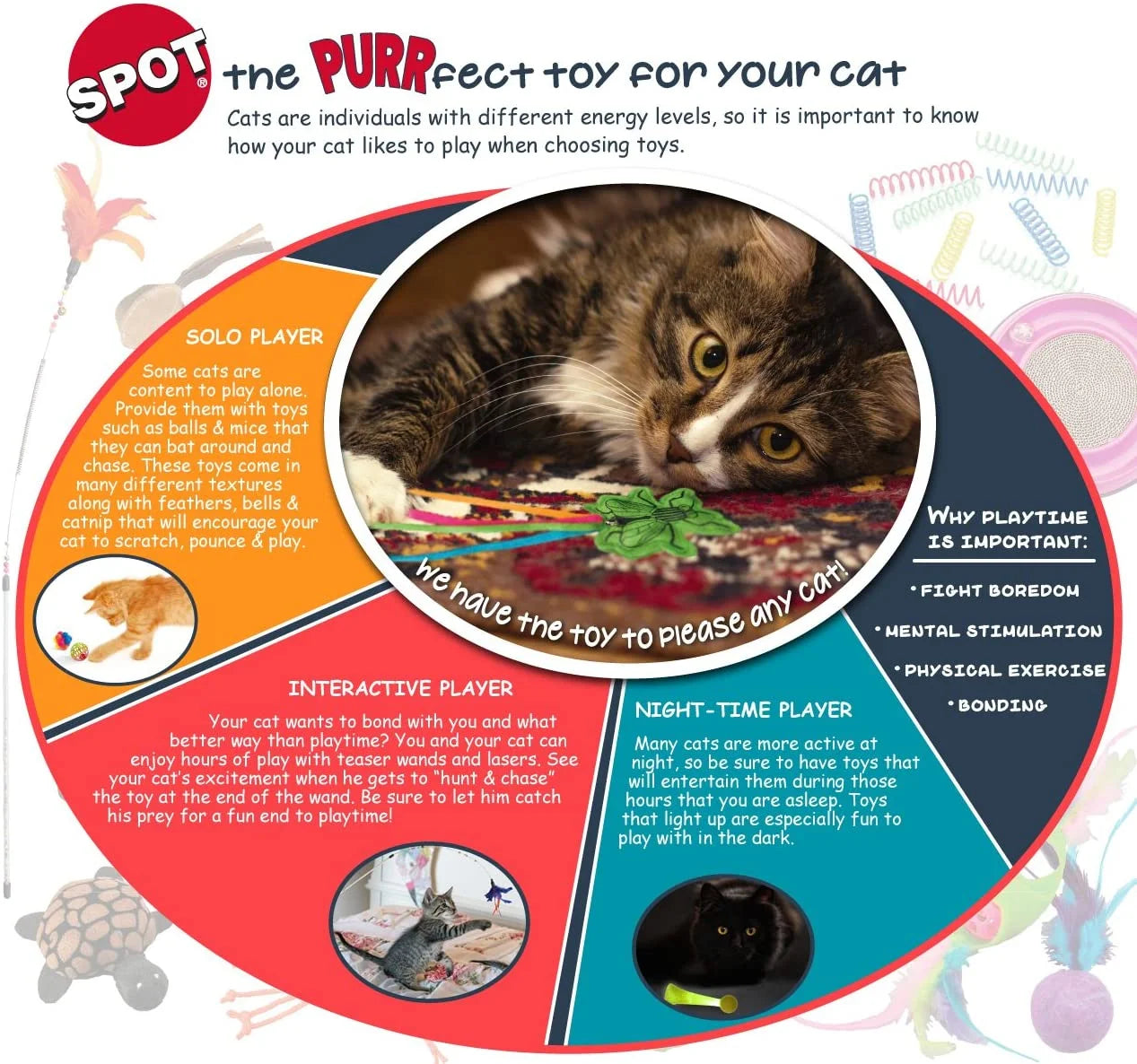 Wide Colorful Springs Cat Toy