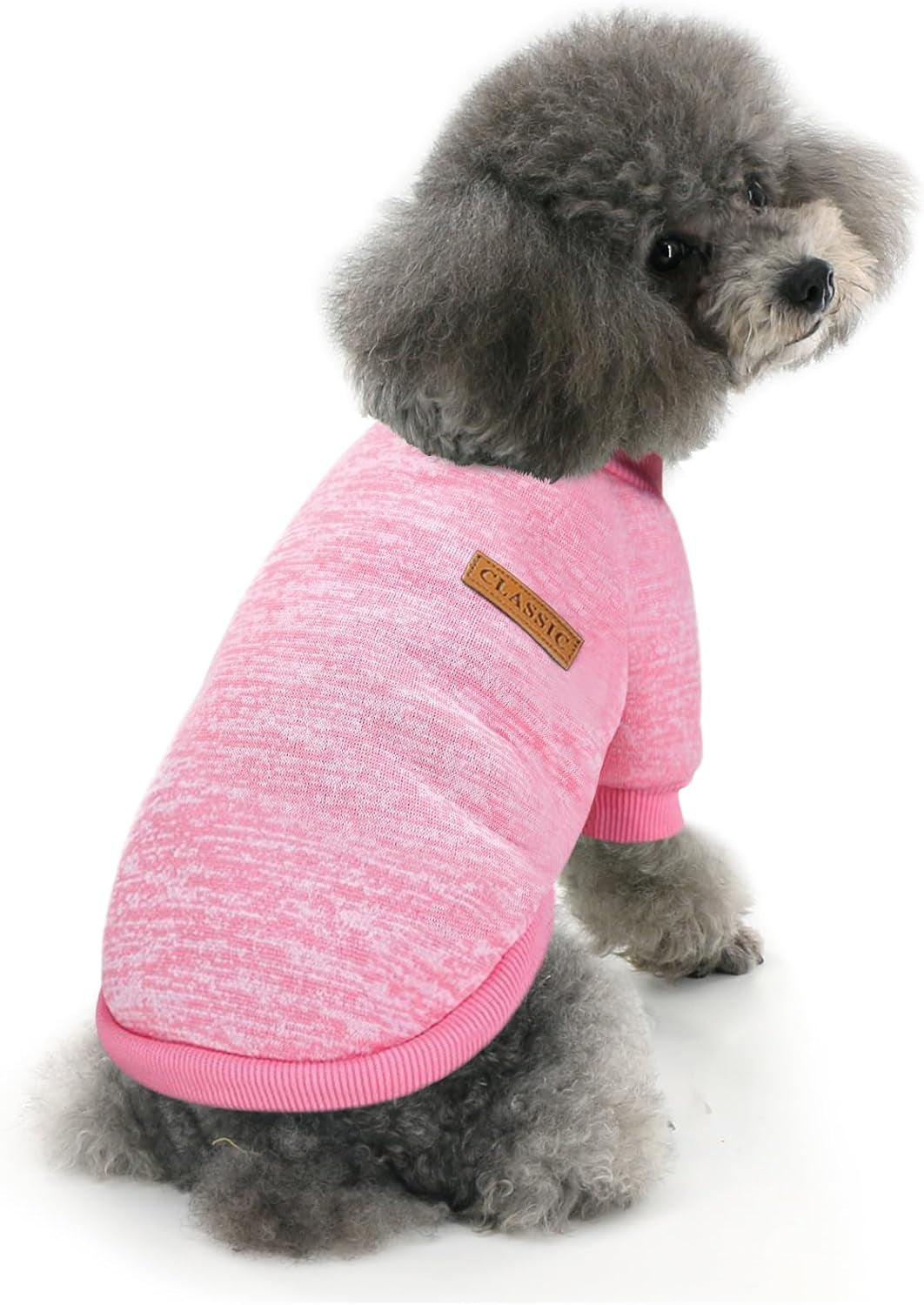Classic Knitwear Sweater for Dogs - Soft Fleece Coat, Thick and Warm Winter Apparel for Small Dogs and Cats (XXS, Pink)