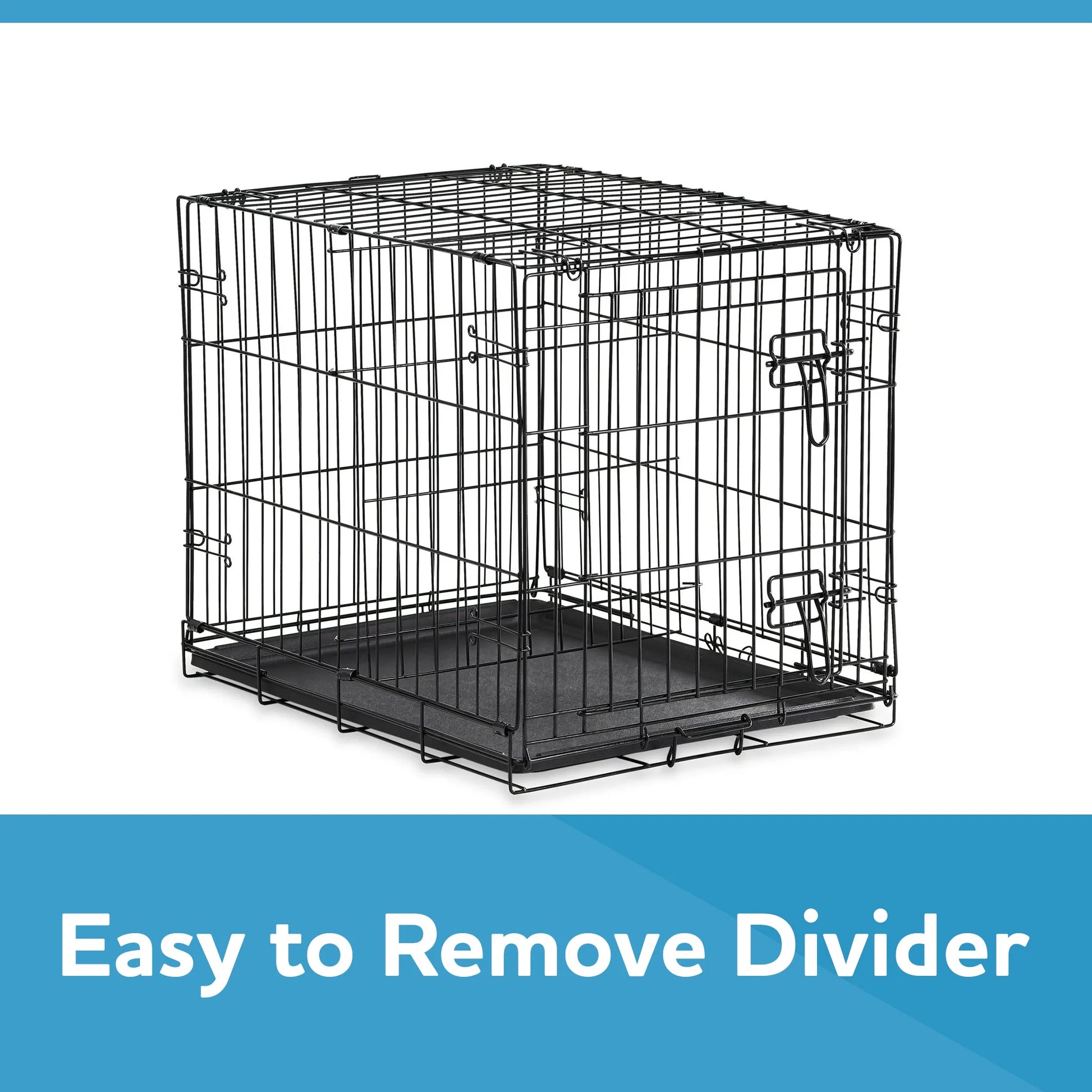 Premium Foldable 48" Dog Wire Crate with Divider & Leak-Proof Tray - Perfect for Training & Travel