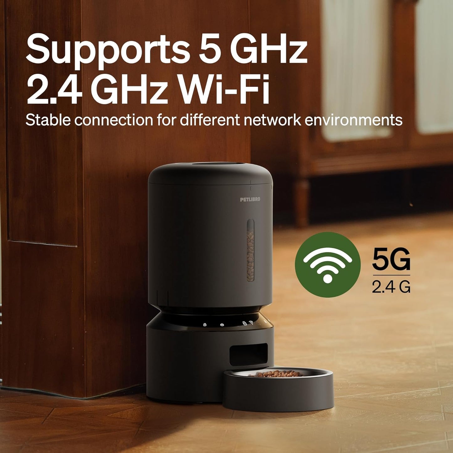 Revolutionize Your Pet's Mealtime with the 5L WiFi Automatic Pet Feeder – Freshness Preservation & Low Food Sensor for Up to 10 Meals a Day in Sleek Granary Black