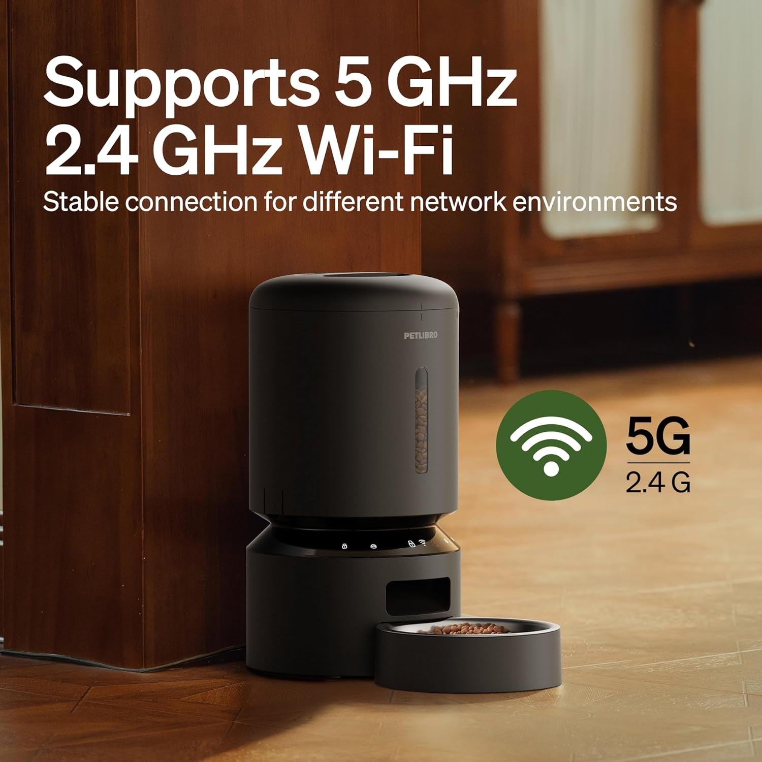 Revolutionize Your Pet's Mealtime with the 5L WiFi Automatic Pet Feeder – Freshness Preservation & Low Food Sensor for Up to 10 Meals a Day in Sleek Granary Black