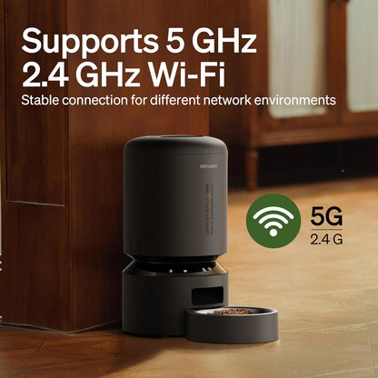 Revolutionize Your Pet's Mealtime with the 5L WiFi Automatic Pet Feeder – Freshness Preservation & Low Food Sensor for Up to 10 Meals a Day in Sleek Granary Black