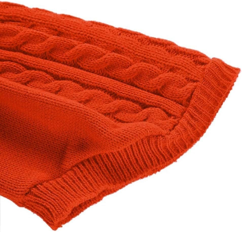 Knitted Small Dog Sweater - Warm Winter Sweatshirt for Pets (XX-Small, Orange)