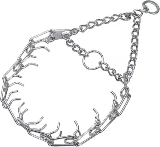 Ultra-Plus Prong Dog Training Collar, 4 Mm X 21" Neck Size, 4 Mm X 25" Chain Length, Steel Chrome Plated Dog Prong Collar, Pinch Collar for Dogs, Dog Correction Collar