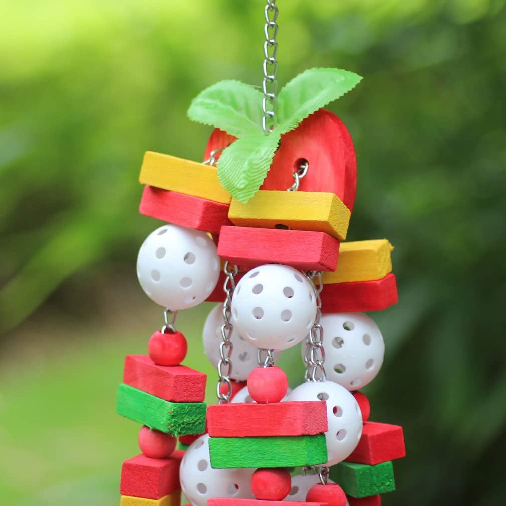 Extra-Large 22-Inch Apple Chewing Toy for Medium to Large Birds - Ideal for African Greys, Macaws, Cockatoos, Eclectus, and Amazons